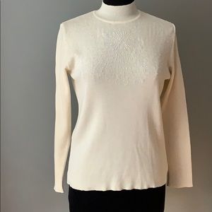 Merino Wool Sweater with Beads